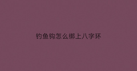 钓鱼钩怎么绑上八字环(钓鱼钩怎么绑上八字环视频)