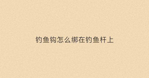 钓鱼钩怎么绑在钓鱼杆上(钓鱼钩怎么绑在钓鱼杆上的)