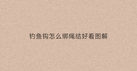 钓鱼钩怎么绑绳结好看图解(钓鱼钩怎么绑法视频)