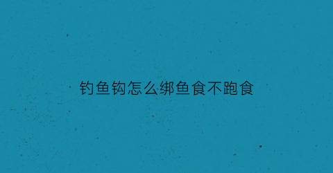 钓鱼钩怎么绑鱼食不跑食(钓鱼钩怎么绑鱼食不跑食的)