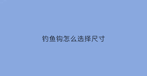 钓鱼钩怎么选择尺寸(如何选择钓鱼钩的规格)