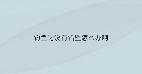 “钓鱼钩没有铅坠怎么办啊(鱼钩没有铅块可以钓鱼吗)