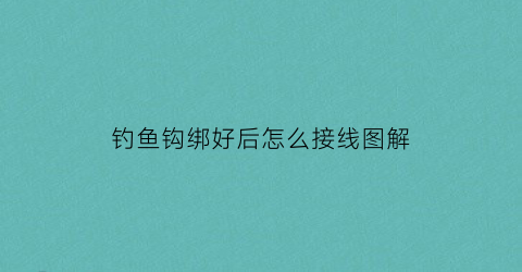 钓鱼钩绑好后怎么接线图解(钓鱼钩绑法视频教程)