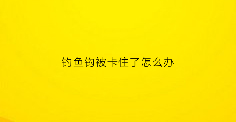 钓鱼钩被卡住了怎么办(鱼钩卡进肉里怎么办)