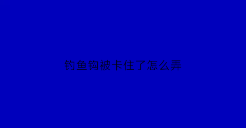钓鱼钩被卡住了怎么弄(鱼钩被卡住了怎么办)