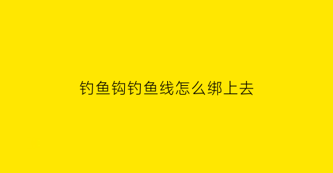 钓鱼钩钓鱼线怎么绑上去(钓鱼钩子的线怎样绑)