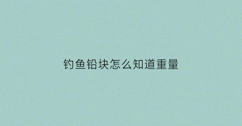 钓鱼铅块怎么知道重量(钓鱼铅块怎么知道重量呢)