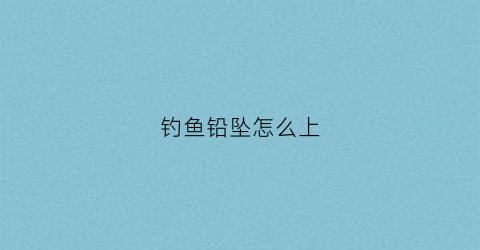 钓鱼铅坠怎么上(钓鱼的铅坠怎么上)