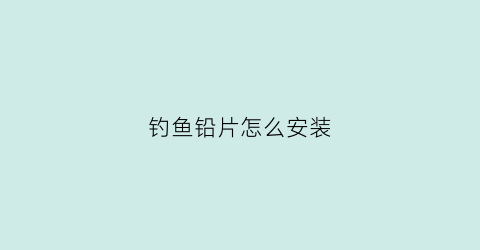 钓鱼铅片怎么安装(钓鱼铅片挂的位置)