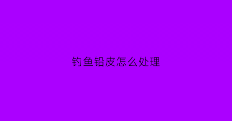 钓鱼铅皮怎么处理(钓鱼铅皮怎么调试视频)