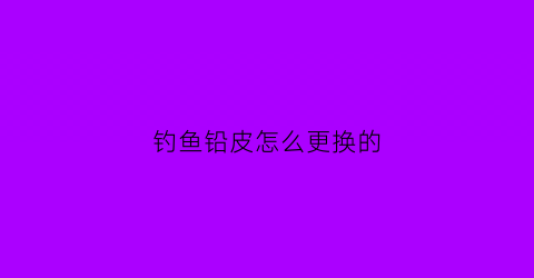 钓鱼铅皮怎么更换的(钓鱼铅皮怎么更换的视频教程)