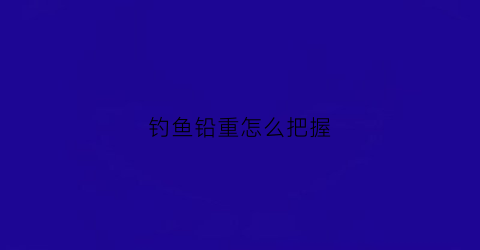 钓鱼铅重怎么把握(钓鱼铅太轻怎么办)