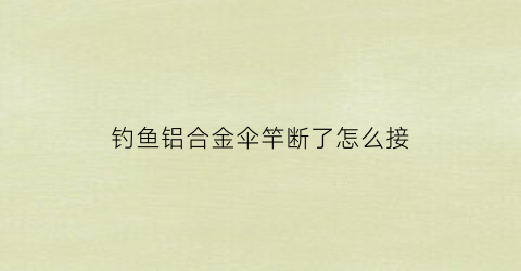 钓鱼铝合金伞竿断了怎么接(钓鱼铝合金伞竿断了怎么接的)