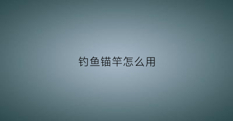 钓鱼锚竿怎么用(锚竿怎么使用)