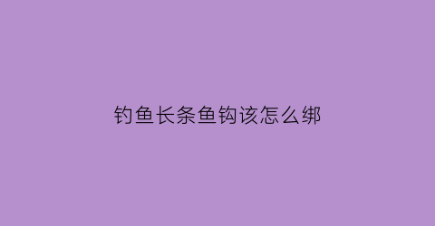 钓鱼长条鱼钩该怎么绑