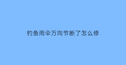 钓鱼雨伞万向节断了怎么修(钓鱼伞万向调节的容易坏吗)