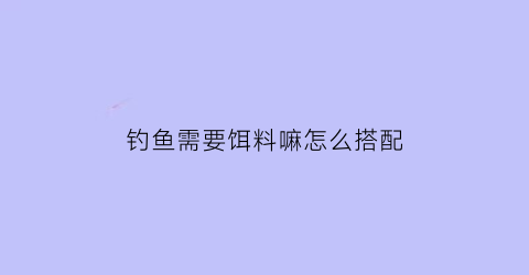 “钓鱼需要饵料嘛怎么搭配(钓鱼需要什么诱饵)