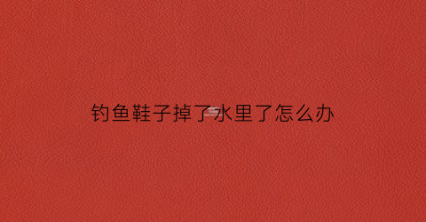 钓鱼鞋子掉了水里了怎么办(钓鱼丢了鞋)