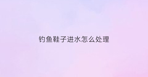 钓鱼鞋子进水怎么处理(钓鱼穿水鞋)
