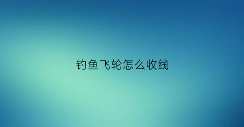 钓鱼飞轮怎么收线(飞轮钓竿)