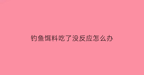 钓鱼饵料吃了没反应怎么办(鱼饵被吃完却没鱼)