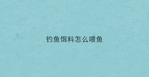 钓鱼饵料怎么喂鱼(钓鱼饵料怎么喂鱼最好)