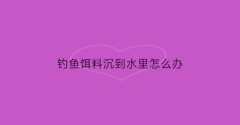 “钓鱼饵料沉到水里怎么办(钓鱼饵料到水里就没有了怎么办)