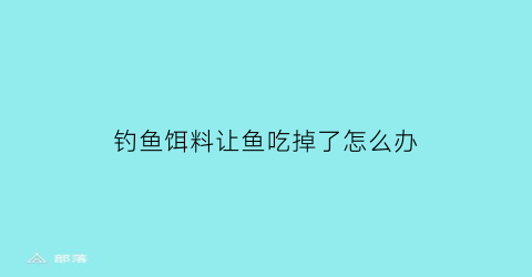 钓鱼饵料让鱼吃掉了怎么办(钓鱼饵料让鱼吃掉了怎么办视频)