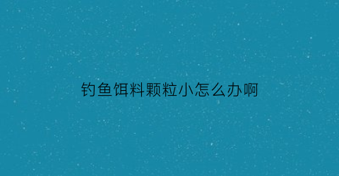 钓鱼饵料颗粒小怎么办啊