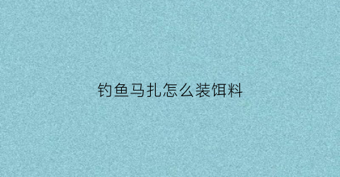 钓鱼马扎怎么装饵料(钓鱼马扎怎么装饵料的)