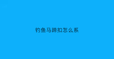 钓鱼马蹄扣怎么系(鱼钩马蹄扣)