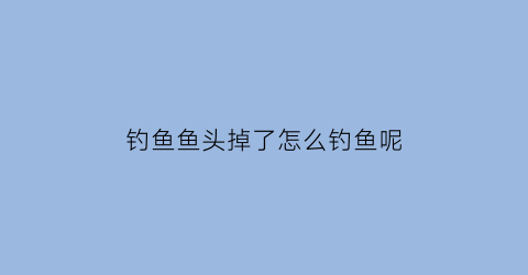 钓鱼鱼头掉了怎么钓鱼呢(钓鱼鱼头掉了怎么钓鱼呢)