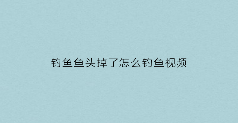 “钓鱼鱼头掉了怎么钓鱼视频(鱼头掉了还会动怎么办)