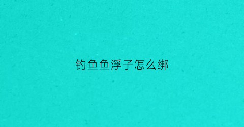 钓鱼鱼浮子怎么绑(如何绑鱼钩浮子)