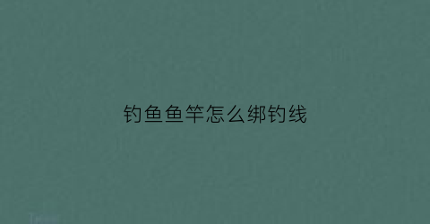 钓鱼鱼竿怎么绑钓线(钓鱼竿怎么绑鱼线视频)