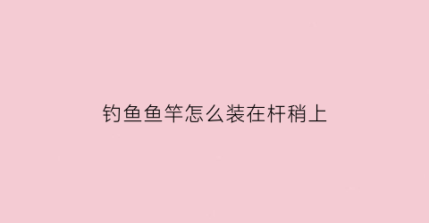 钓鱼鱼竿怎么装在杆稍上(鱼竿竿稍的正确绑法)