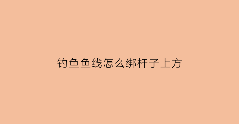 钓鱼鱼线怎么绑杆子上方(钓鱼的鱼线怎么绑)