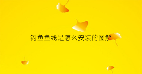 钓鱼鱼线是怎么安装的图解(钓鱼线的组装与搭配)