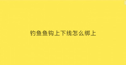 “钓鱼鱼钩上下线怎么绑上(鱼钩往鱼线上怎么绑)