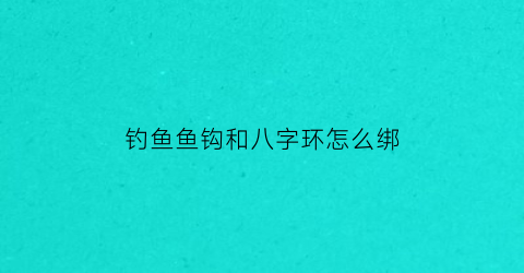 钓鱼鱼钩和八字环怎么绑(钓钩与八字环的绑法)