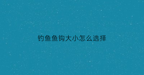 钓鱼鱼钩大小怎么选择(钓鱼的鱼钩大小怎么排列的好)