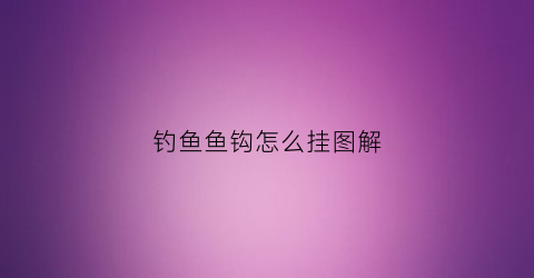 钓鱼鱼钩怎么挂图解