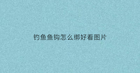 钓鱼鱼钩怎么绑好看图片(钓鱼钩正确绑法)