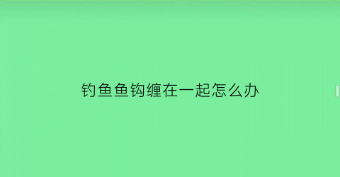 钓鱼鱼钩缠在一起怎么办(鱼钩老是缠在一起怎么办)