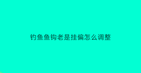钓鱼鱼钩老是挂偏怎么调整(钓鱼挂钩怎么办)