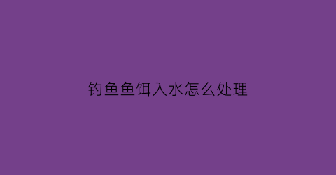 “钓鱼鱼饵入水怎么处理(钓鱼鱼饵入水怎么处理视频)