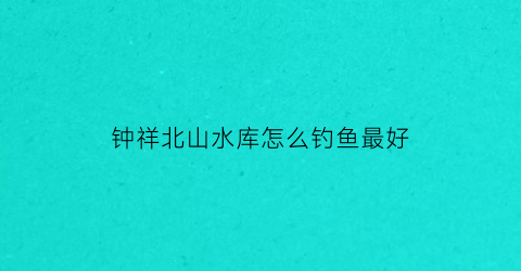 钟祥北山水库怎么钓鱼最好(荆门北山水库)