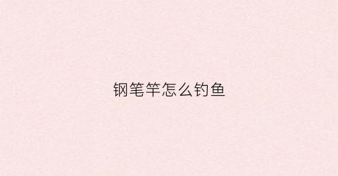钢笔竿怎么钓鱼(钢笔竿钓鱼手法视频)