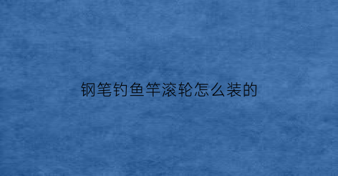 钢笔钓鱼竿滚轮怎么装的(钢笔钓鱼竿组装视频教程)