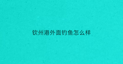 钦州港外面钓鱼怎么样(钦州港哪里有鱼钓)